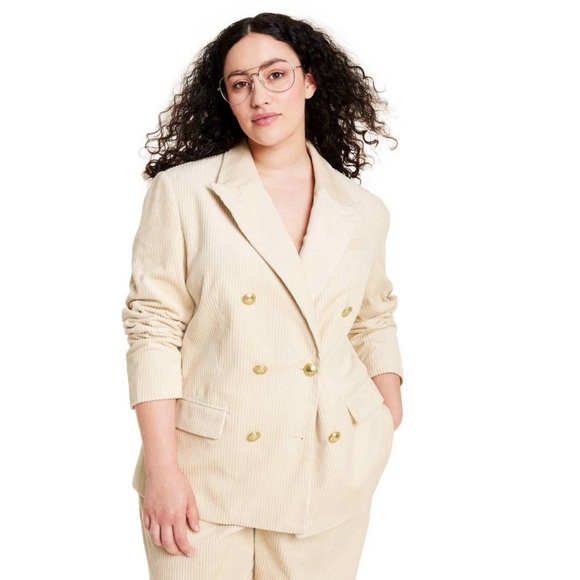 Rowing Blazers Women's Button Up Double Breasted Corduroy Jacket Blazer - Picture 2 of 11